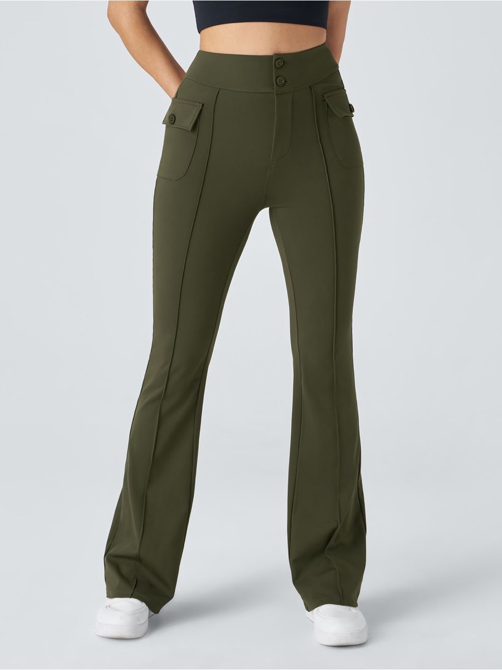 NWT Halara Green Flap Pocket Cargo Pants L Tall
